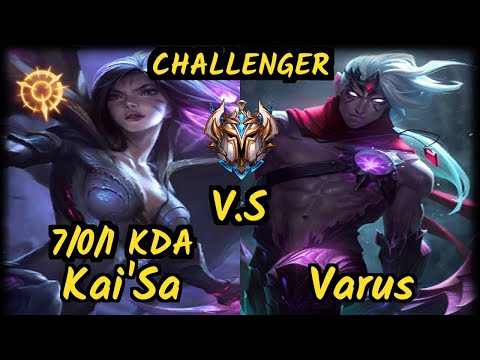 KZ Deft (KAI'SA) vs VARUS - 7/0/1 KDA BOTTOM ADC CHALLENGER GAMEPLAY - KR