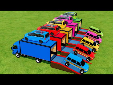 TRANSPORTING MERCEDES SPRINTER & DODGE CARAVAN WITH ISUZU TRUCKS #4 - Farming Simulator 22