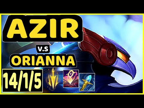 STROMPEST (AZIR) vs ORIANNA - 14/1/5 KDA MID GAMEPLAY - NA Ranked GRANDMASTER