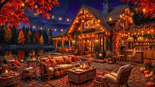 Autumn Jazz for Focus 🍂 Cozy Cabin Sounds To Slow Down and Enjoy the Moment