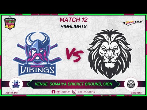 MATCH 12 HIGHLIGHTS | BOMBAY VIKINGS VS JNS SUPREMOS MUMBAI T20 CRICKET BLAST 3.0