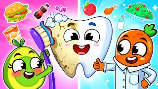 Which Food Is Good for Teeth? 🦷🤔🥕Healthy Smile Song 🎵VocaVoca🥑Karaoke Kids Songs