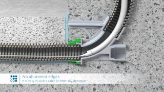 Wall and ceiling transitions for empty conduit installation in on-site mixed concrete.
