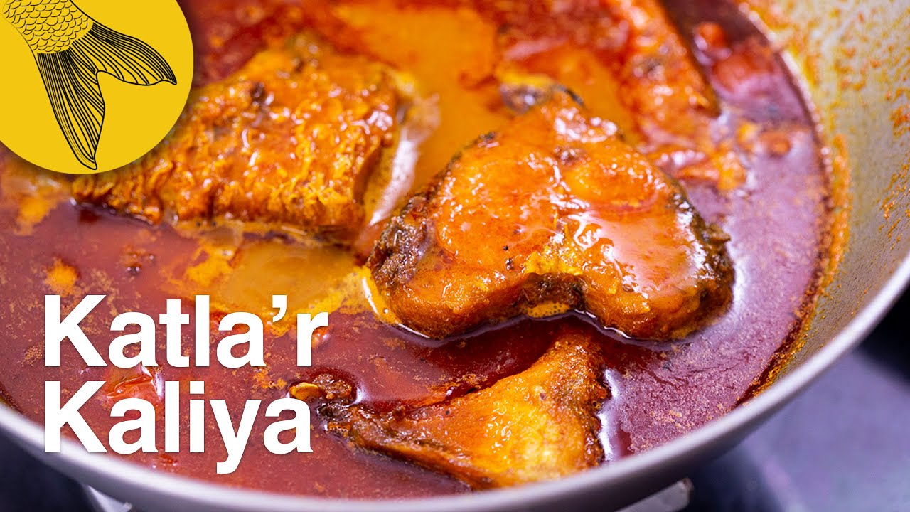 Macher kalia recipe with Katla or Rui—Bengali fish kaliya—Bengali fish curry for special occasions