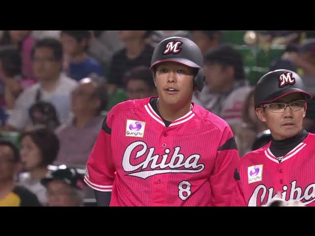 【5回表】9試合連続ヒット!! マリーンズ・中村 三遊間を抜く先制タイムリー!! 2018/7/1 H-M