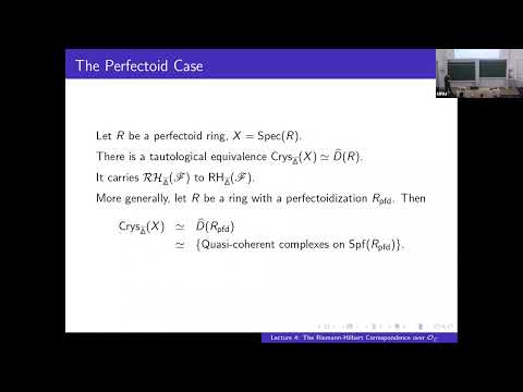 Jacob Lurie: A Riemann-Hilbert Correspondence in p-adic Geometry Part 4