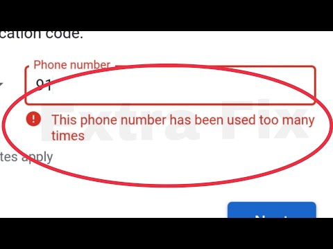Fix This phone number has been used too many times Problem in Google Account Play Store Verifying