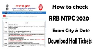 How to Check RRB NTPC 2020 EXAM City Ntpc exam date in telugu download hall ticket admit card rrb