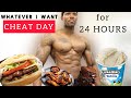 EATING WHATEVER I WANT FOR 24 HOURS (CHEAT DAY TIPS to continue MAKING GAINS)