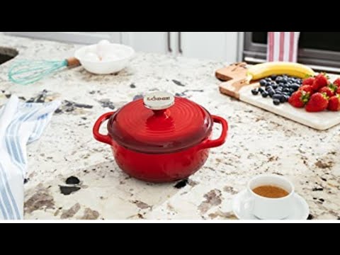 Lodge Enameled Cast Iron Dutch Oven, 1.5-Quart, Red-Review  #Short