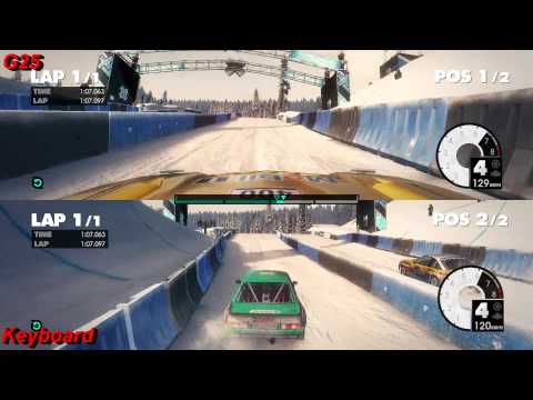 DiRT3 Split-Screen PC Gameplay G25 vs Keyboard [Full HD]
