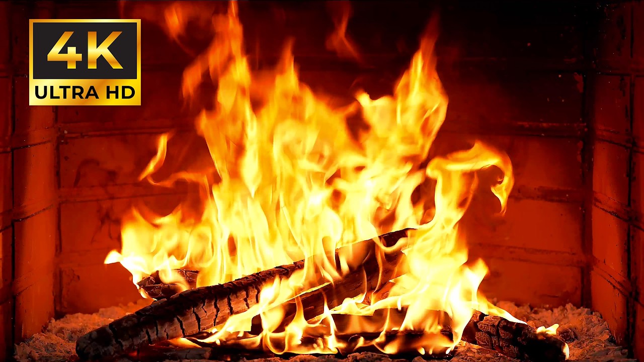 🔥 Fireplace 4K Live Wallpaper. Fireplace with Crackling Fire Sounds. Fireplace Ambience