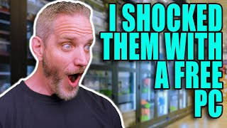 We tricked them into helping us give them a FREE pc!