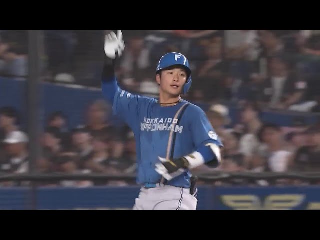 【4回表】攻守で躍動!! ファイターズ・奈良間大己 2打席連続タイムリーで追加点を奪う!!  2024年7月20日 千葉ロッテマリーンズ 対 北海道日本ハムファイターズ