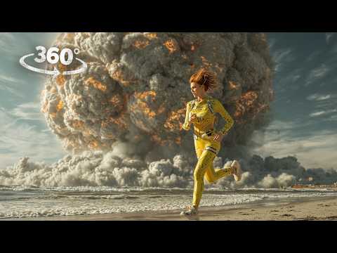 360° Asteroid Apophis falls in 2029: tsunami and flood in the factory VR 360 Video