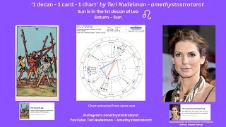 #1stdecanofleo Let's explore the 5 of Wands and Leo Sun of Sandra Bullock in'1 decan 1 card 1 chart'