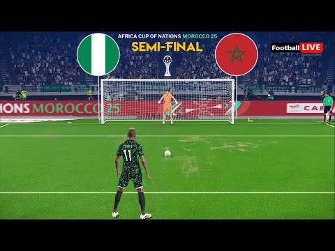 NIGERIA vs MOROCCO - Penalty Shootout | Africa Cup of Nations 2025 Semi-final | eFootball PES