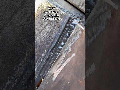 many suggestions to run stringers instead of weaves. how does it look? #shorts #welder #welds #fcaw