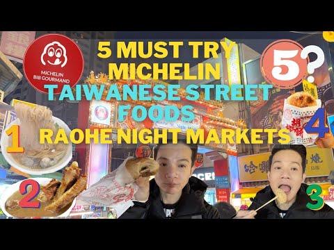 5 DEVE EXPERIMENTAR Raohe Night Market Michelin Taiwanese Street Foods 2023 | Como pedir como um PRO!