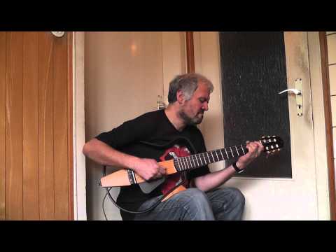 Rock Exercise on a Yamaha Silent Guitar with Distortion Sound