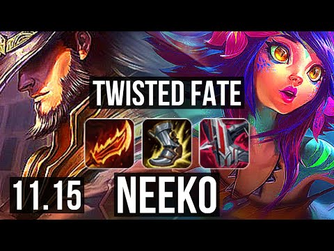 TWISTED FATE vs NEEKO (MID) | 3/1/6, 800+ games, 1.1M mastery | EUW Master | v11.15