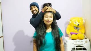 Download lagu Hard hair pulling part-3, hair pulling with husband, haircombing, high hair bun with husband,#hindi mp3