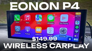 Eonon P4 Review - PORTABLE WIRELESS APPLE CARPLAY on a BUDGET - 9.33" Wide Display - NO INSTALLATION
