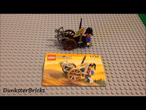 YouTube thumbnail: LEGO Castle Crossbow Cart Review, set 1732 from 1994!