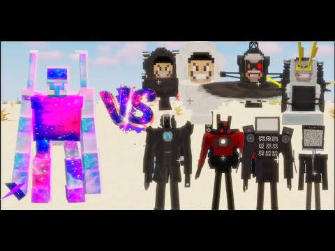 Galaxy Iron Golem VS All Skibidi Toilets, Cameraman, Speakerman, TV Man | Minecraft Mob Battle |