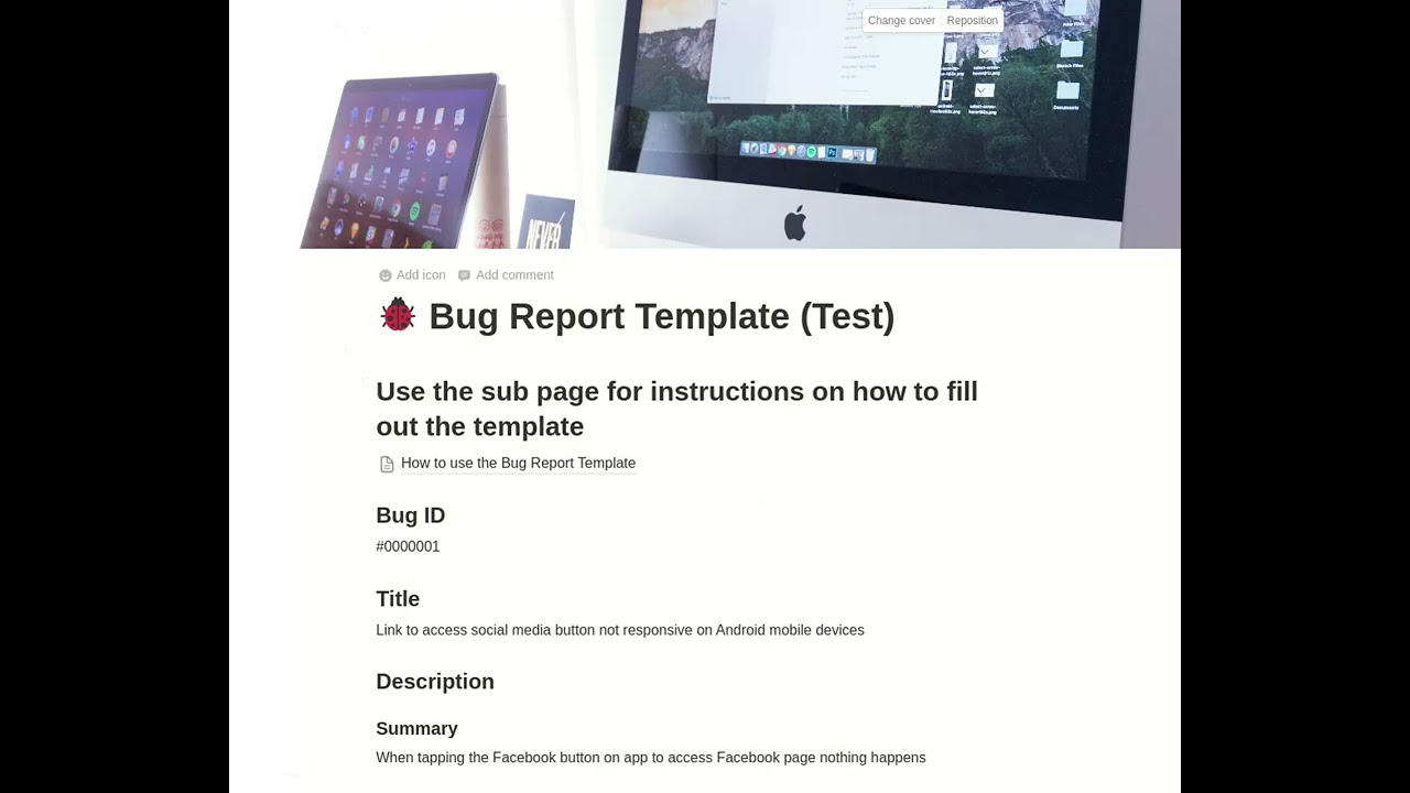 Bug Report template