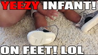MOST EXPENSIVE BABY SHOES EVER? INFANT YEEZY 350 BOOST ON FEET! (TURTLE DOVE)