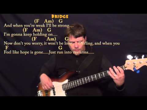 One Call Away (Charlie Puth) Bass Guitar Cover Lesson in C with Chords/Lyrics