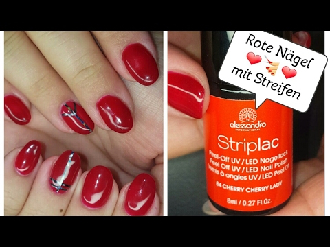 Alessandro Striplac 💅 Rote Nägel mit Streifen