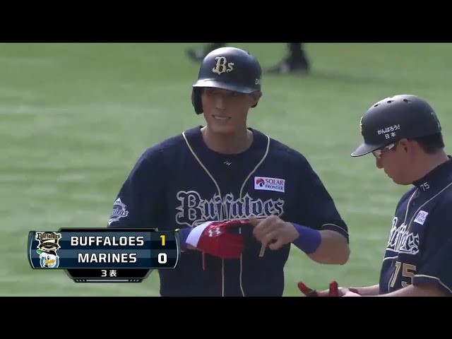 【3回表】頼れる首位打者!! バファローズ・糸井 泳ぎながらもライトへ先制タイムリー!! 2014/9/21 M-Bs