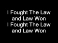 Green Day - I Fought The Law (Lyrics) 