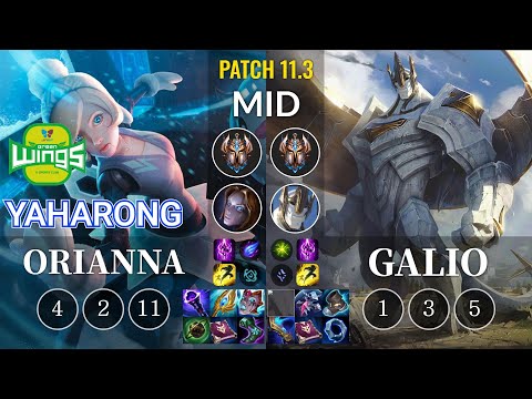JAG Yaharong Orianna vs Galio Mid - KR Patch 11.3