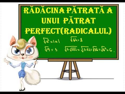 Radacina Patrata a unui numar patrat perfect (Radicalulu unui numar)
