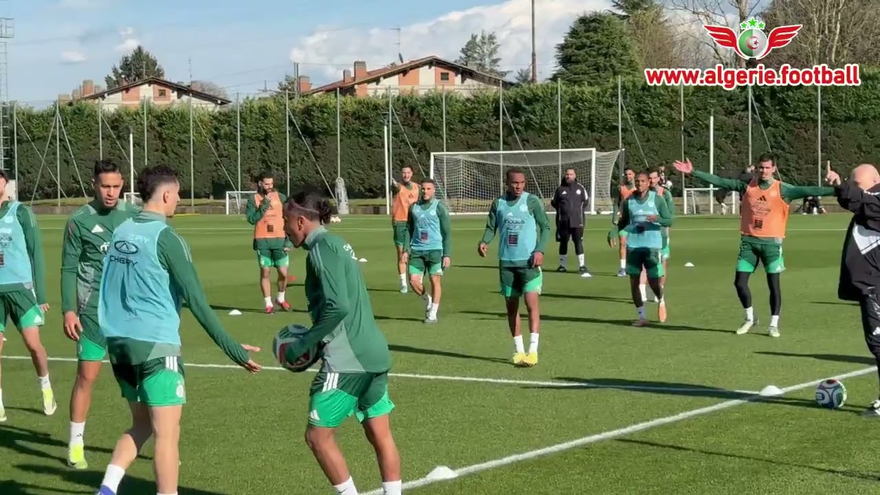Entraînement de l'équipe d'Algérie à Turin à J-1 avant le match de l'Uruguay - Vidéo