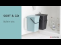 Brabantia Sort & Go Built-In Bins Mint and Grey | 2 x 16L