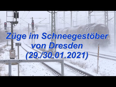 Züge im Schneegestöber von Dresden (29./30.01.2021)