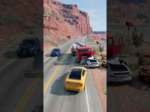 Realistic Highway Car Crashes #156 #shorts #beamngdrive