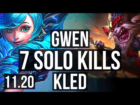 GWEN vs KLED (TOP) | 7 solo kills, 500+ games | EUW Master | v11.20