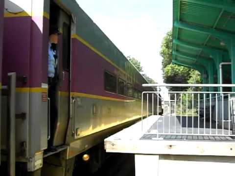 MBTA Commuter Rail Train leaving Melrose Highlands