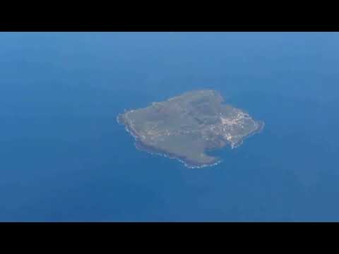Airplane view (takeoff) of Linosa Island, 2019