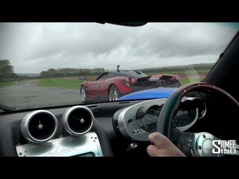 Onboard Pagani Zonda S Roadster driving with Huayra