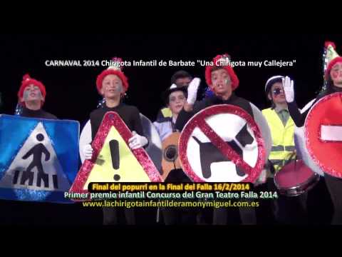 Chirigota Infantil de Barbate "Una Chirigota muy Callejera" Fin popurri Final Infantil Falla 2014