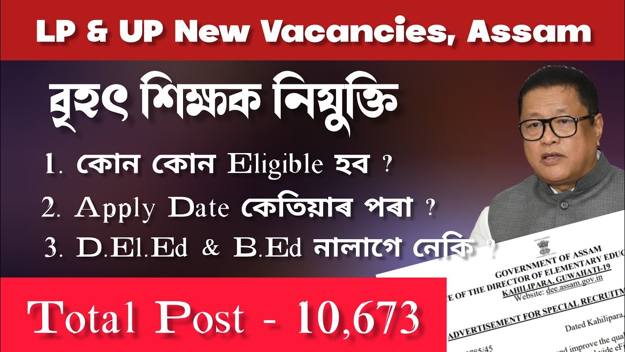 Assam LP & UP Teacher Recruitment 2025 | Eligibility, Vacancy & Apply Process Full Details