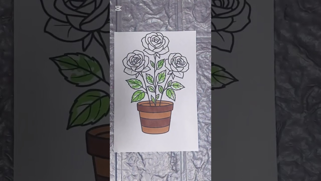 Beautiful Rose Coloring Page | Relaxing Art for All Ages  #digitalart