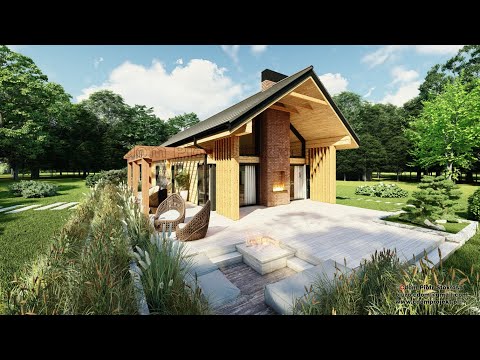 Nowoczesny dom z bali , parterowy z  antresola