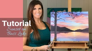 How to Paint a Sunset | Acrylic Painting Tutorial | Bass Lake Sunset